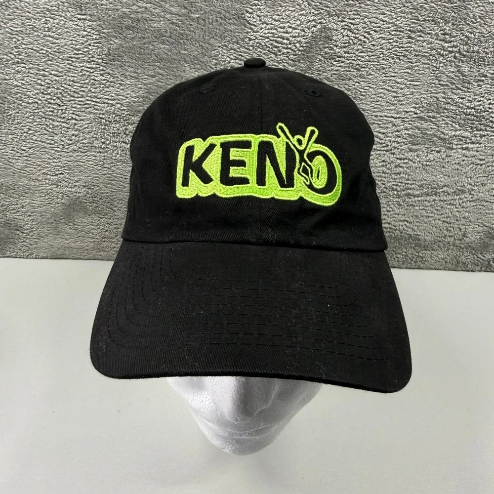 Nissin Cap KENO Baseball Hat Black Neon Green Embroidered Adjustable Strapback